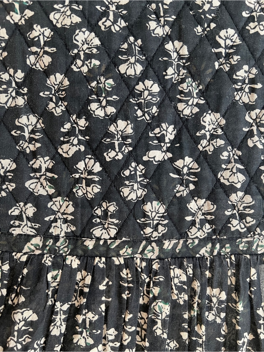 Doen Black Floral Shaanti Block-Print Overalls Jumpsuit | Small - Picture 8 of 15